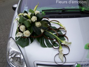 voiture mariage fleurs d'émotion